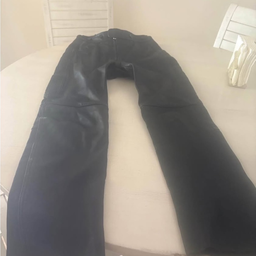 Black Leather motorcycle pants